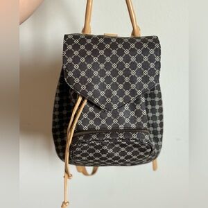 Faux Leather Drawstring Backpack